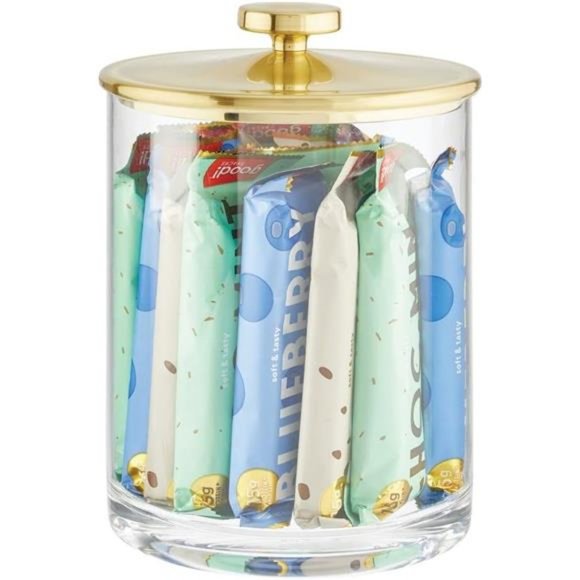 3-PIECE GLASS APOTHECARY STORAGE JARS SET, 2 L Large Modern Kitchen Apothecary Storage Organizer Canister Jars - 2 Pack